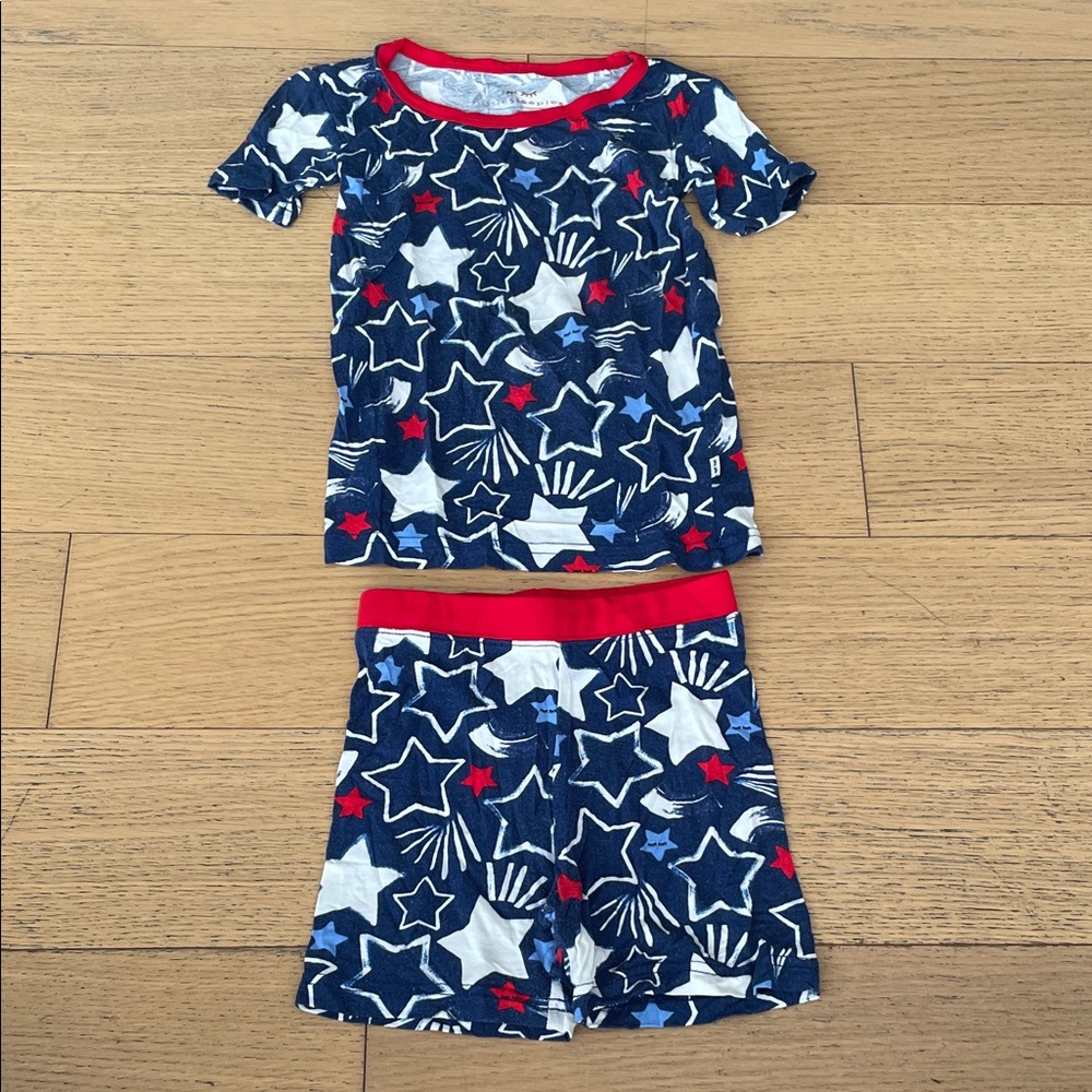 Little Sleepies 4th of July Star Print Shorts Set Sz 3T!